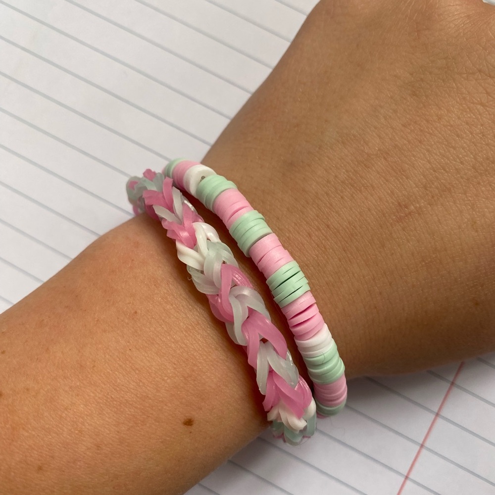 Pink and Green Bracelet Set